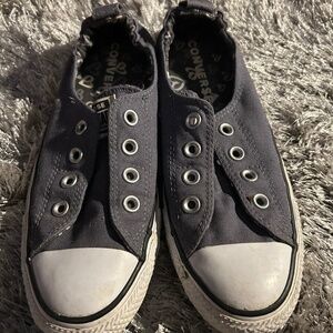 Grey Slip On Converse No Laces Women's 8